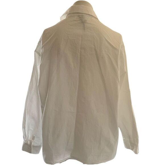 Dazy women’s M white button up shirt NWT long sleeve top classic - Picture 3 of 7